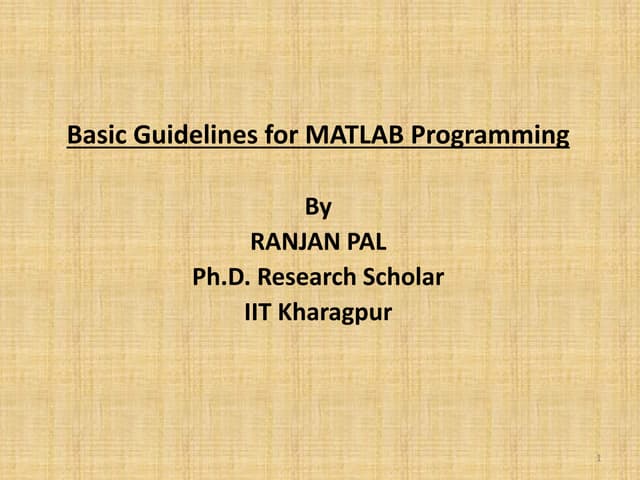 Basics Of MATLAB Programming | PDF | Physics | Science