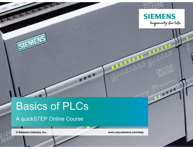 Programmable Logic Controller Siemens S7 1200 Pptx