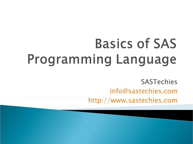 Basics Of SAS Programming Language | PPT