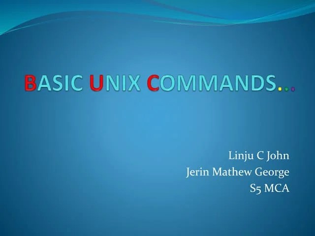 Basic Unix Commands | PPTX