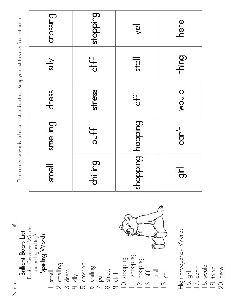 The end, double the final consonant before adding a vowel suffix. Bb Double Consonants Ing