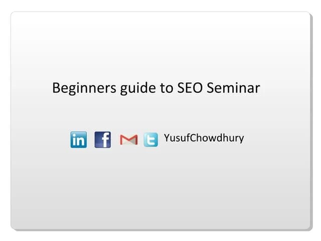 Search Engine Optimization Tutorial | PPT