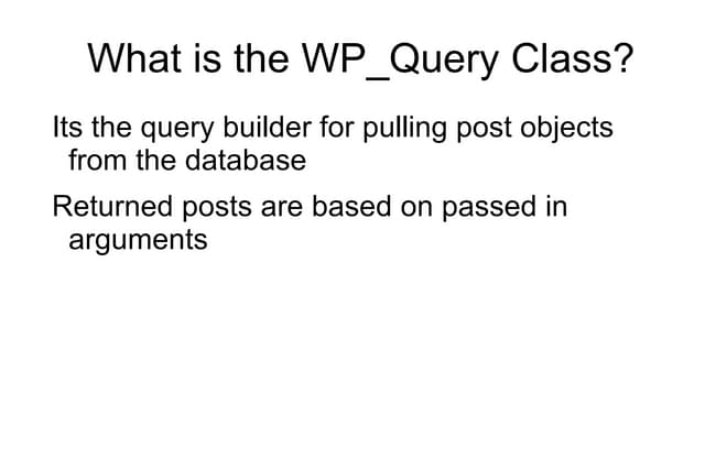 WP_Query Overview | PPT