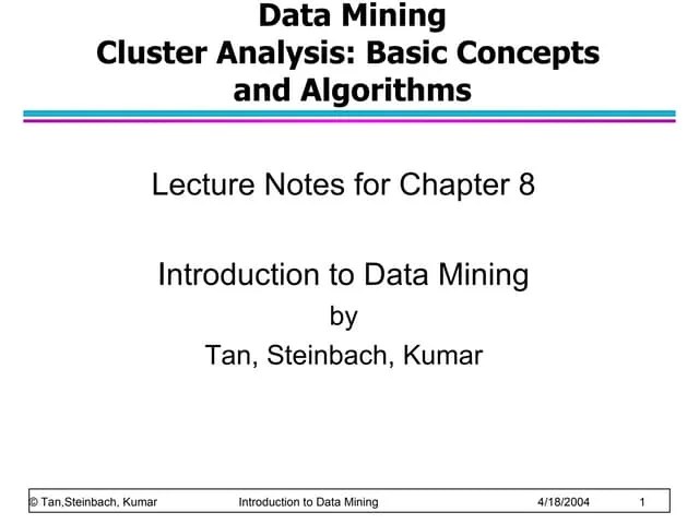 Chap8 Basic Cluster Analysis Ppt