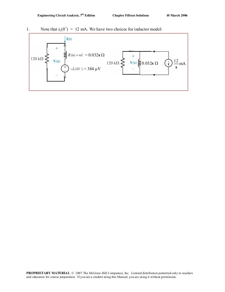 Chapter 15 Solutions To Exercises Engineering Circuit