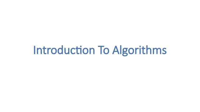 Chapter #1 (Introduction To Algorithms).pptx | Programming Languages ...