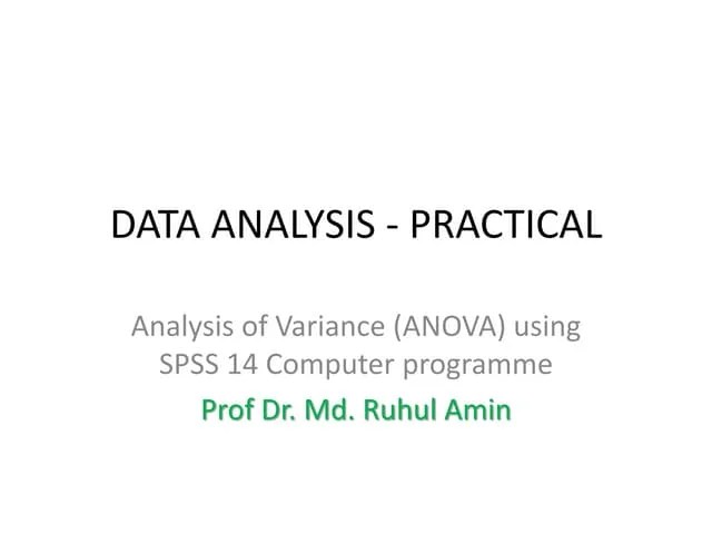 Chapter 2 Data Analysis - Practical | PPT