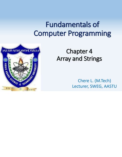 Arrays In Data Structure And Algorithm | PPTX | Programming Languages ...