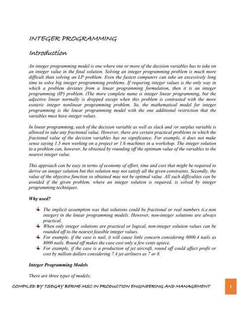 Chapter 6-INTEGER PROGRAMMING Note.pdf