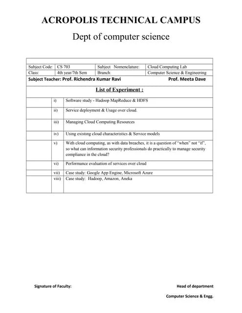 Cloud Computing Lab Experiments | DOC