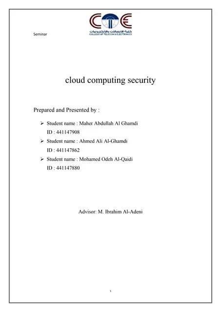 Cloud Computing Security Basics Ppt