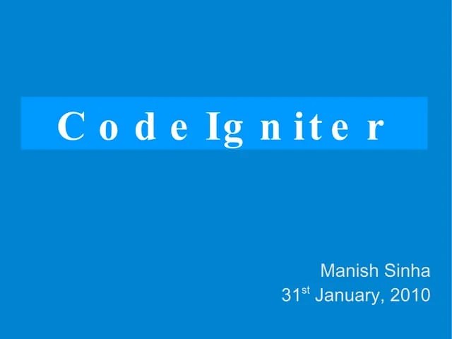 Codeigniter Presentation Odp