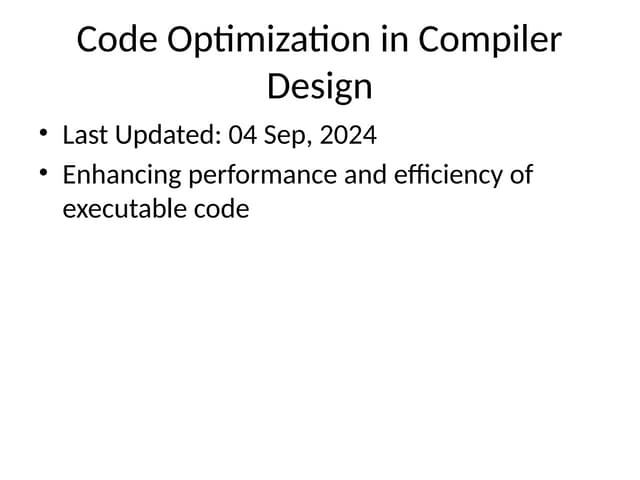 Code_Optimization_Compiler_Design Software .pptx