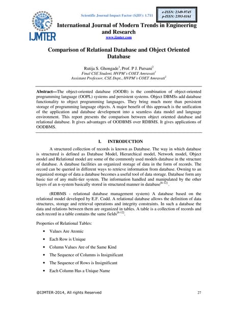 Object Oriented Databases | PDF