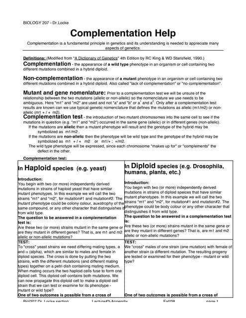Complementation Of Defined Mutations Pptx Genetics Science