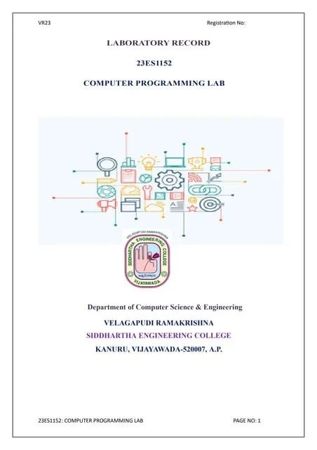 Computer Programming Laboratory Manual For B.tech