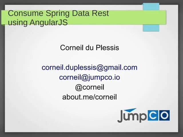 Consume Spring Data Rest With Angularjs | PPT