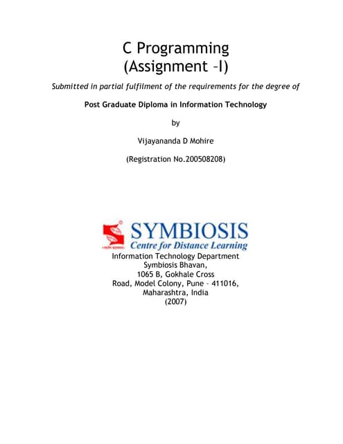 C Programming Assignment | PDF