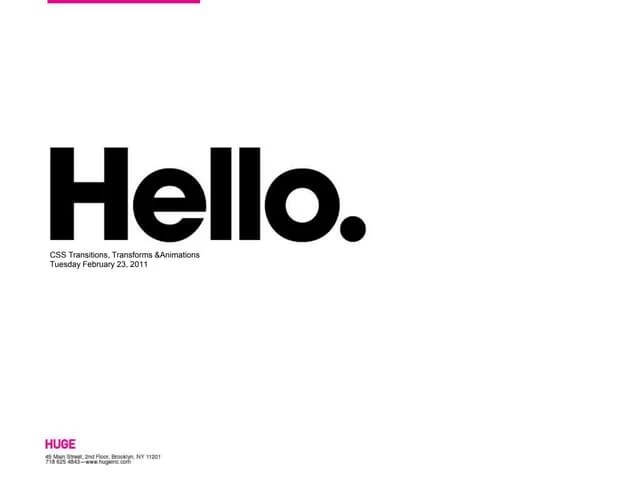 CSS Transitions, Transforms, Animations | PPTX