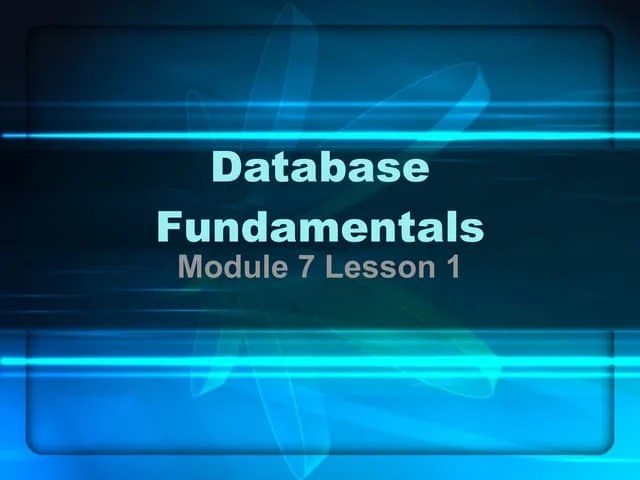 Database Fundamentals | PPT