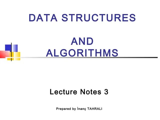 Data Structures & Algorithms Lecture 3 | PPT | Programming Languages ...