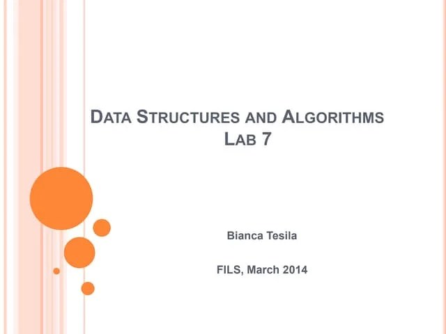 Data Structures And Algorithms Lab7 | PPT