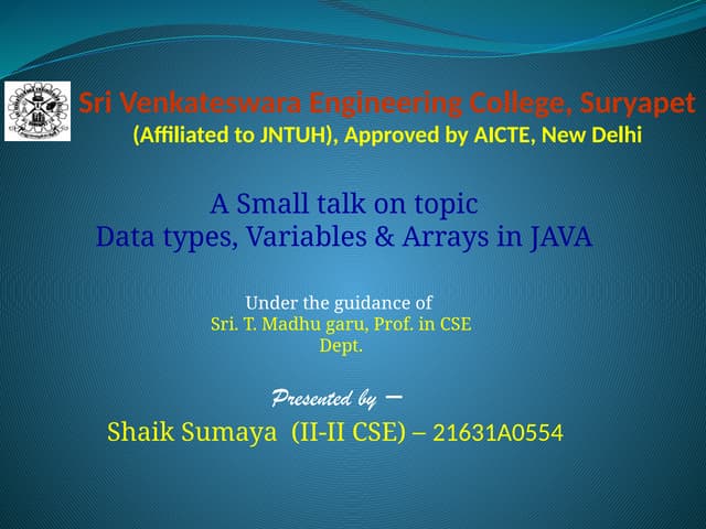 Data Types ^J Variables And Arrays In Java.pptx