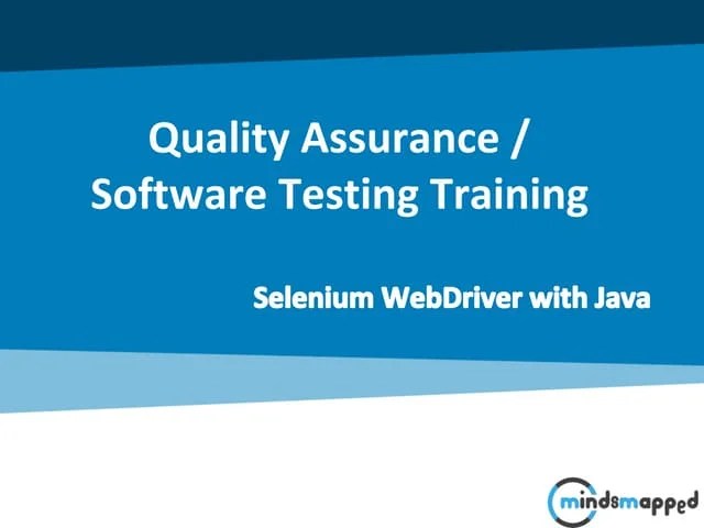 Selenium WebDriver With Java | PPT