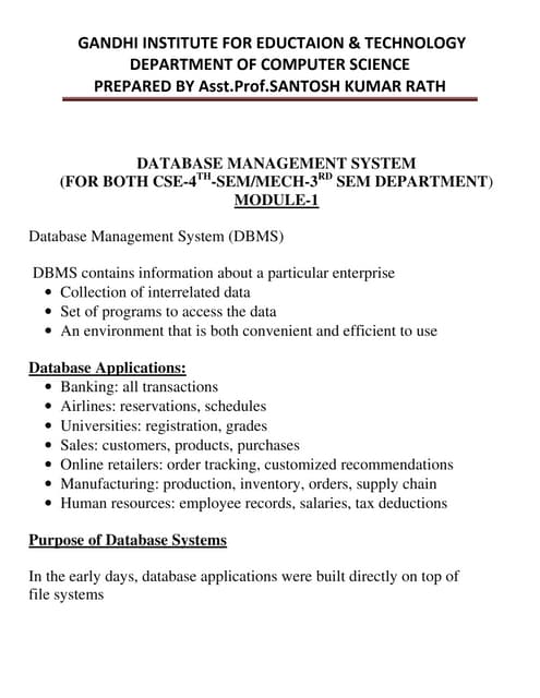 Database Management System Ppt | PPT