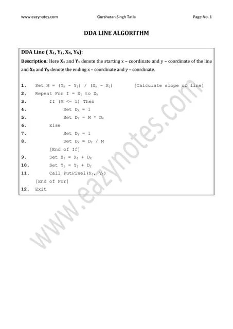 Dda Line-algorithm | PDF | Graphics Software | Computer Software And ...