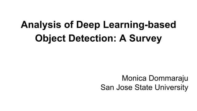 Deep Learning Based Object Detection | PPT