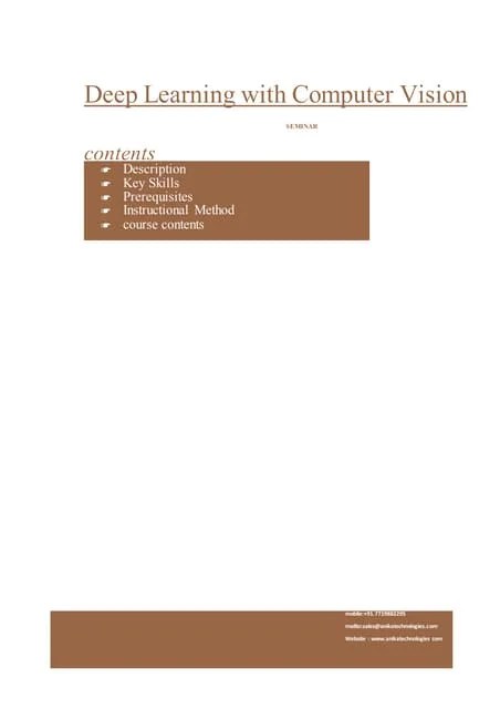 Deep Learning With_computer_vision | PDF