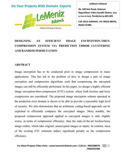 Designing An Efficient Image Encryption Then-compression System Via Prediction Error Clustering ...