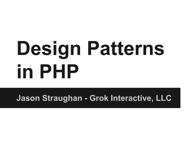 Design Patterns In Php Pdf