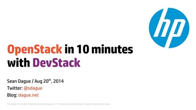Openstack In 10 Minutes With Devstack Pdf