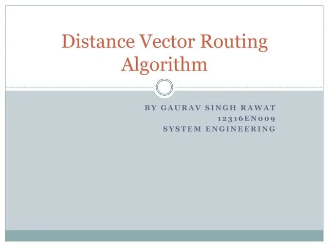 Distance Vector Routing Algorithm | PDF