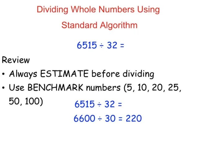 Dividing Using Standard Algorithm Ppt