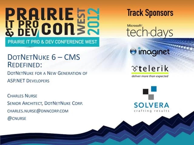 DotNetNuke – CMS Redefined | PPTX | Web Design And HTML | Internet