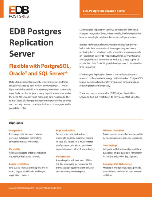 EDB Postgres Replication Server | PDF