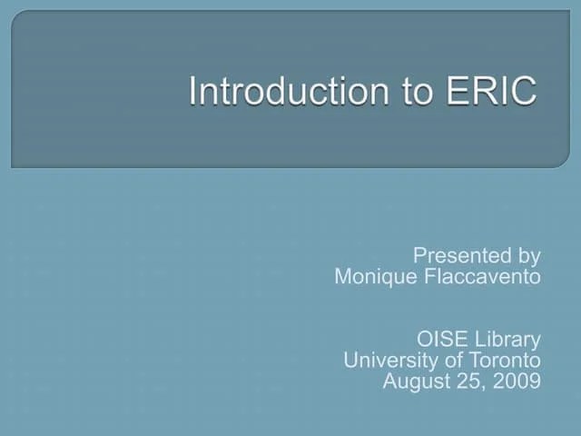 Educational Resources Information Center Eric Pptx Technology