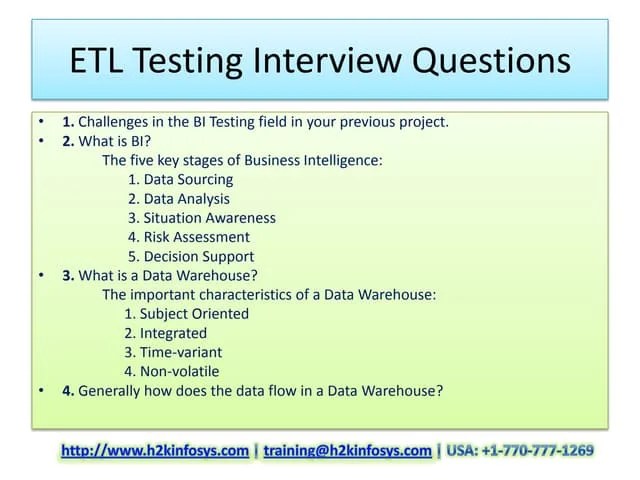 ETL Testing Interview Questions And Answers | PPTX | Databases ...