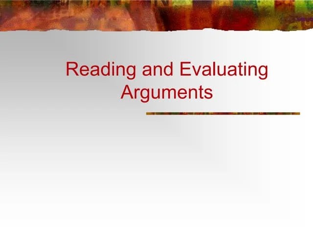 Analyzing Arguments | PPT