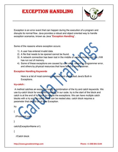 Exception Handling Basic | PDF
