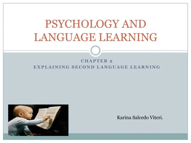 Explaining Second Language Learning Pptx