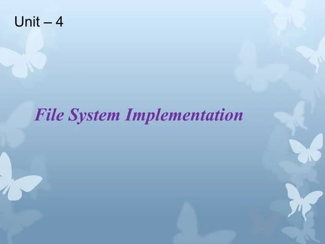 File System Implementation | PPTX