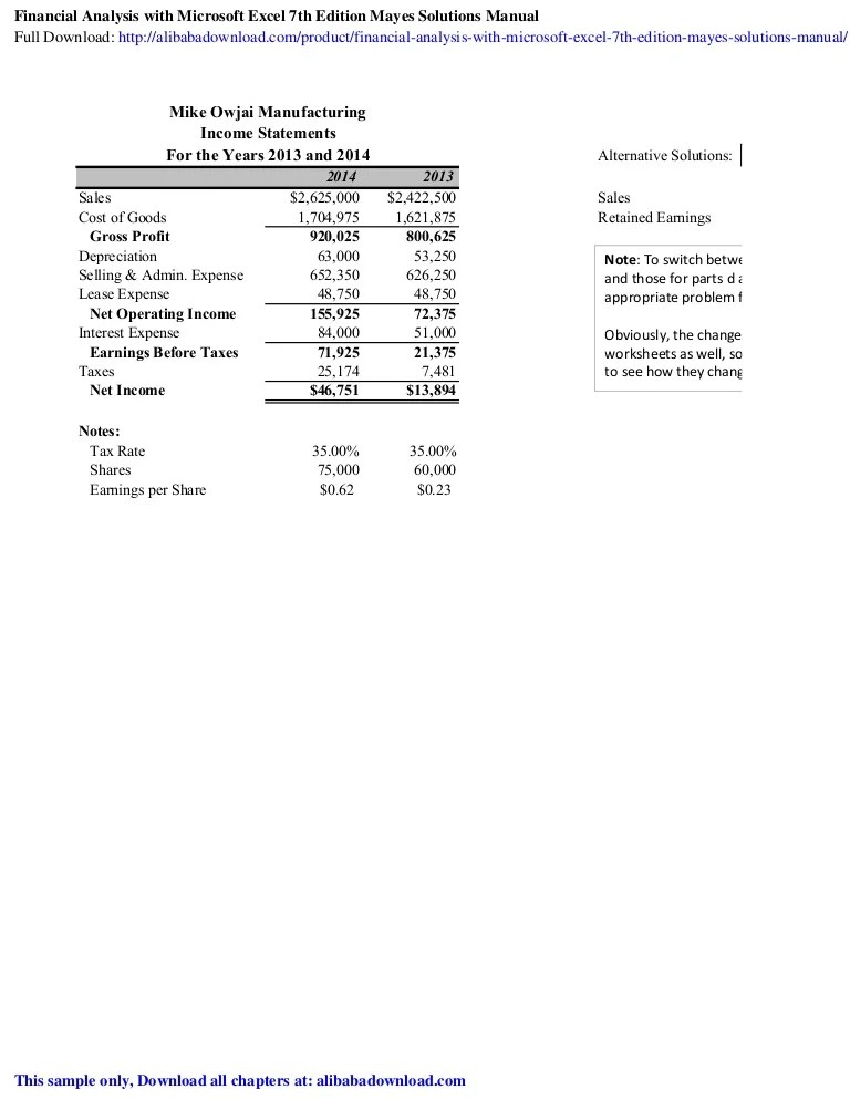 Solution Manual For Essentials Of Modern Business Statistics With Microsoft Excel 7th Edition And A608055759 Issuu The Basic Financial Statements 10 Instructors Manual Problem Set.