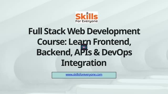Full Stack Web Development Course Learn Frontend Backend Apis
