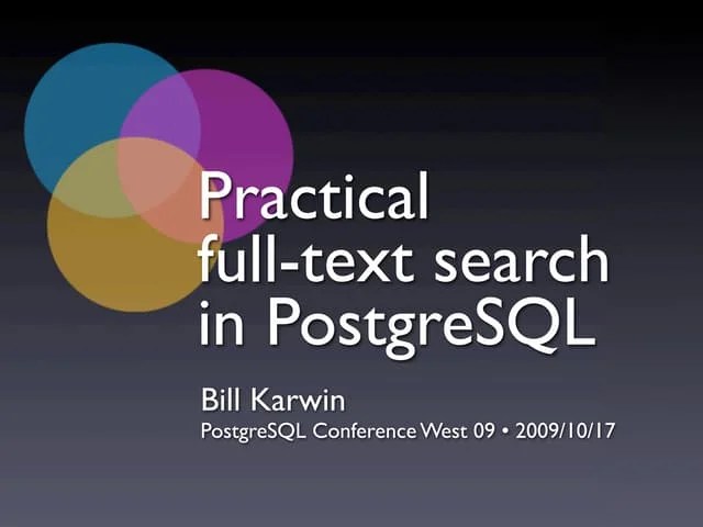 Full Text Search In PostgreSQL | PDF