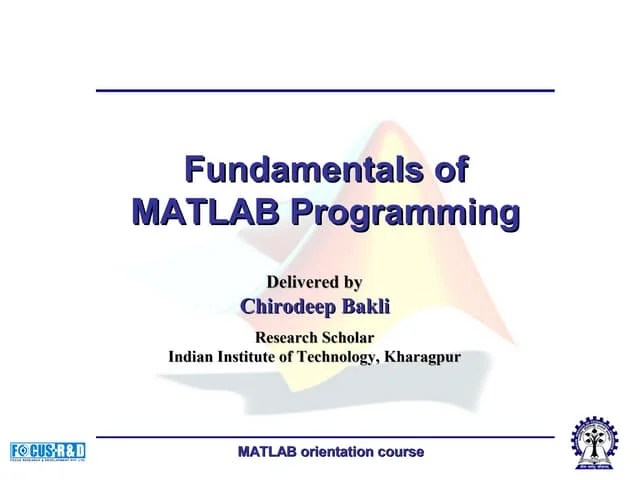 Fundamentals Of Matlab Programming | PPT