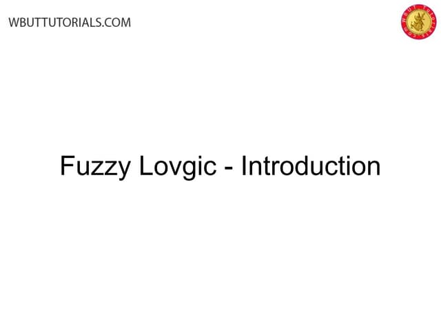 Fuzzy Logic-introduction | PPT